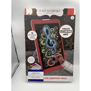 FAO Schwarz LED Neon Glow Drawing Easel - Glowing Art - 5 Different Light Modes